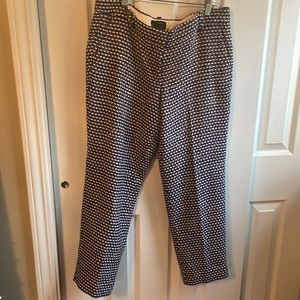 JCrew Cafe Capri size 8. Fun purple and gold tweed